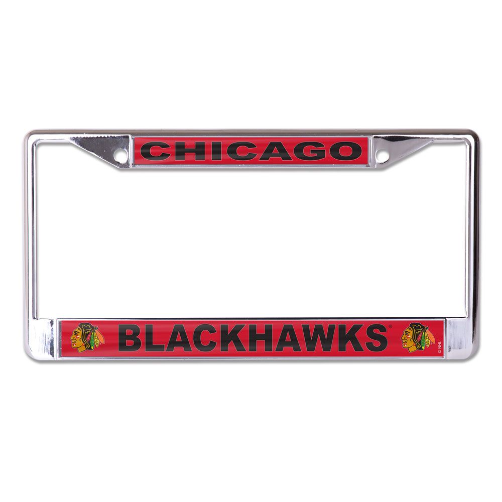 Chicago Blackhawks Wincraft Chrome License Plate Frame product image 1, provided for visual reference and product detail