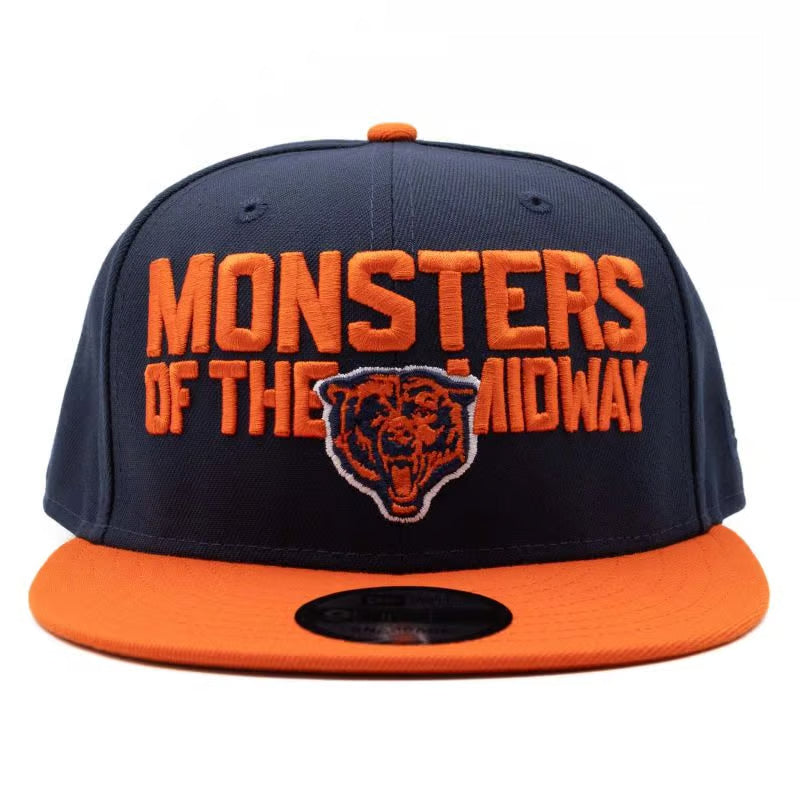 Chicago Bears New Era 2 Tone Navy Orange Monsters Of The Midway Adjustable Snapback Hat product image 2, provided for visual