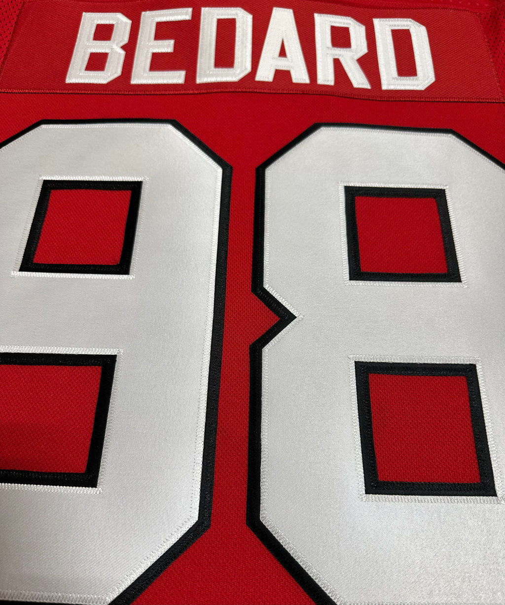 Connor Bedard Chicago Blackhawks Red Home Fanatics Premium Twill Breakaway Replica Jersey for Men product image 2, provided
