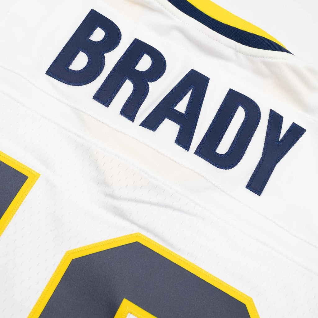 Youth Tom Brady #10 Michigan Wolverines 1999 White Mitchell & Ness Legacy NCAA Jersey product image 6, provided for visual