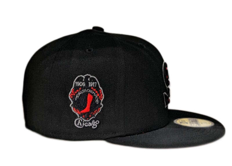 Chicago White Sox October Night Black/Red New Era 59FIFTY Fitted Hat product image 4, provided for visual reference and