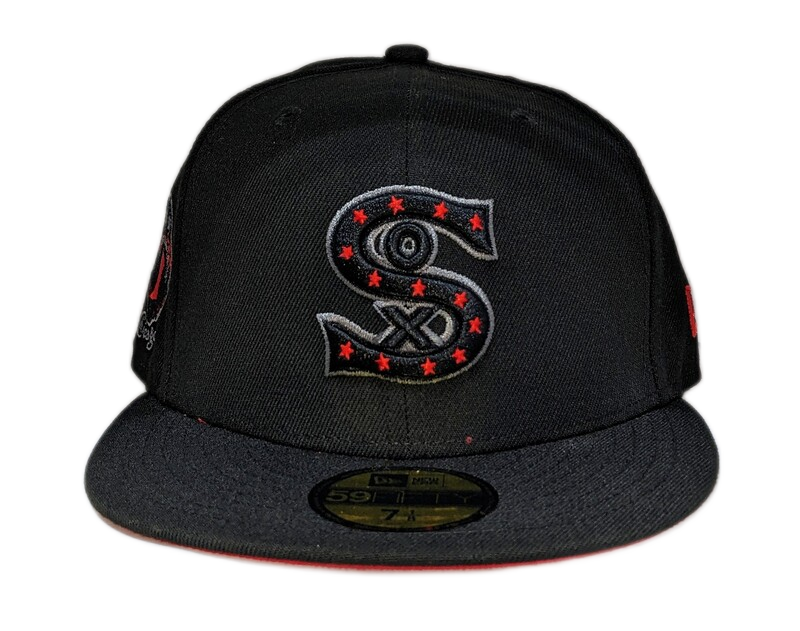 Chicago White Sox October Night Black/Red New Era 59FIFTY Fitted Hat product image 2, provided for visual reference and
