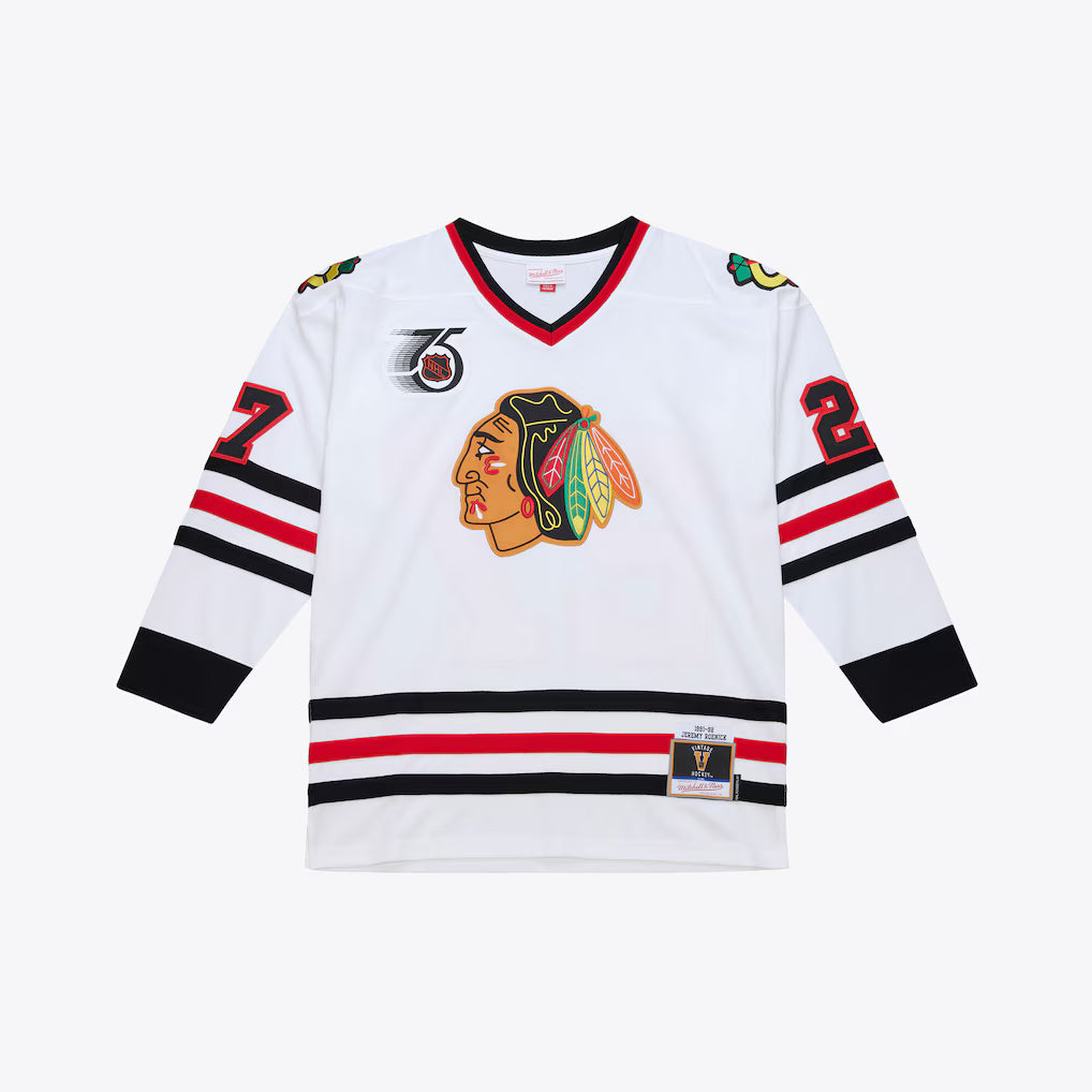 Jeremy Roenick Chicago Blackhawks White 1991-92 Power Play Jersey for Men product image 1, provided for visual reference and