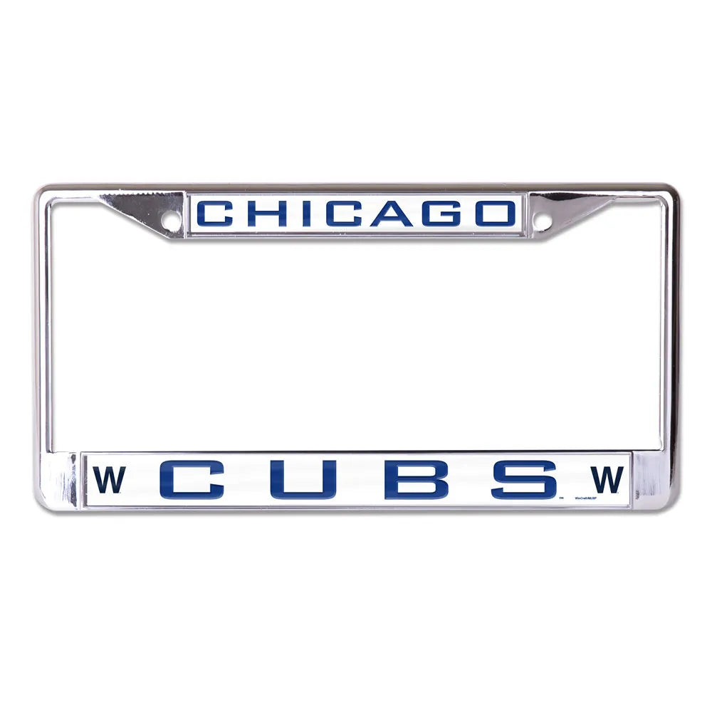 MLB Chicago Cubs Printed W Chrome License Plate Frame product image 1, provided for visual reference and product detail