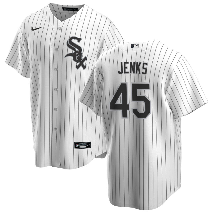 Bobby Jenks Chicago White Sox NIKE Replica Men Home Jersey With Premium Lettering product image 1, provided for visual