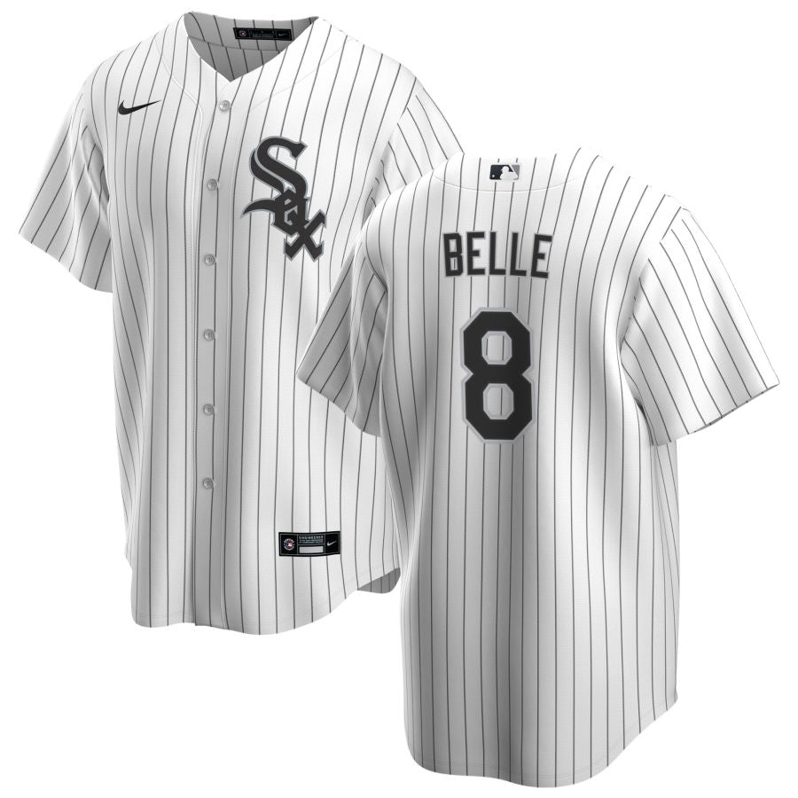 NIKE Men Albert Belle Chicago White Sox Home Replica Jersey With Premium Lettering product image 1, provided for visual