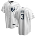 Nike Babe Ruth #3 White New York Yankees Home Official Replica Name Player Jersey for Men product image 1, provided for