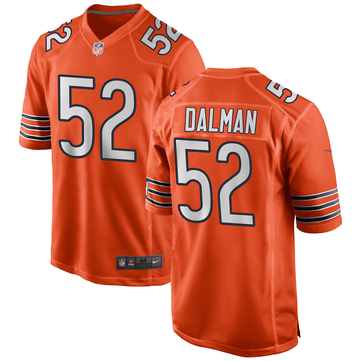 Chicago Bears Drew Dalman Nike Orange Replica Game Jersey for Men product image 1, provided for visual reference and product