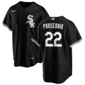 NIKE Men Scott Podsednik Chicago White Sox Black Alternate Premium Twill Replica Jersey product image 1, provided for visual