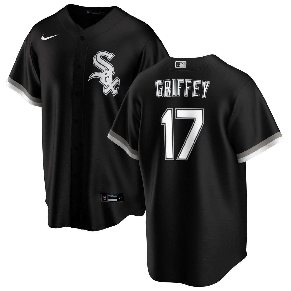 NIKE Men Ken Griffey Jr. Chicago White Sox Black Alternate Premium Replica Jersey product image 1, provided for visual