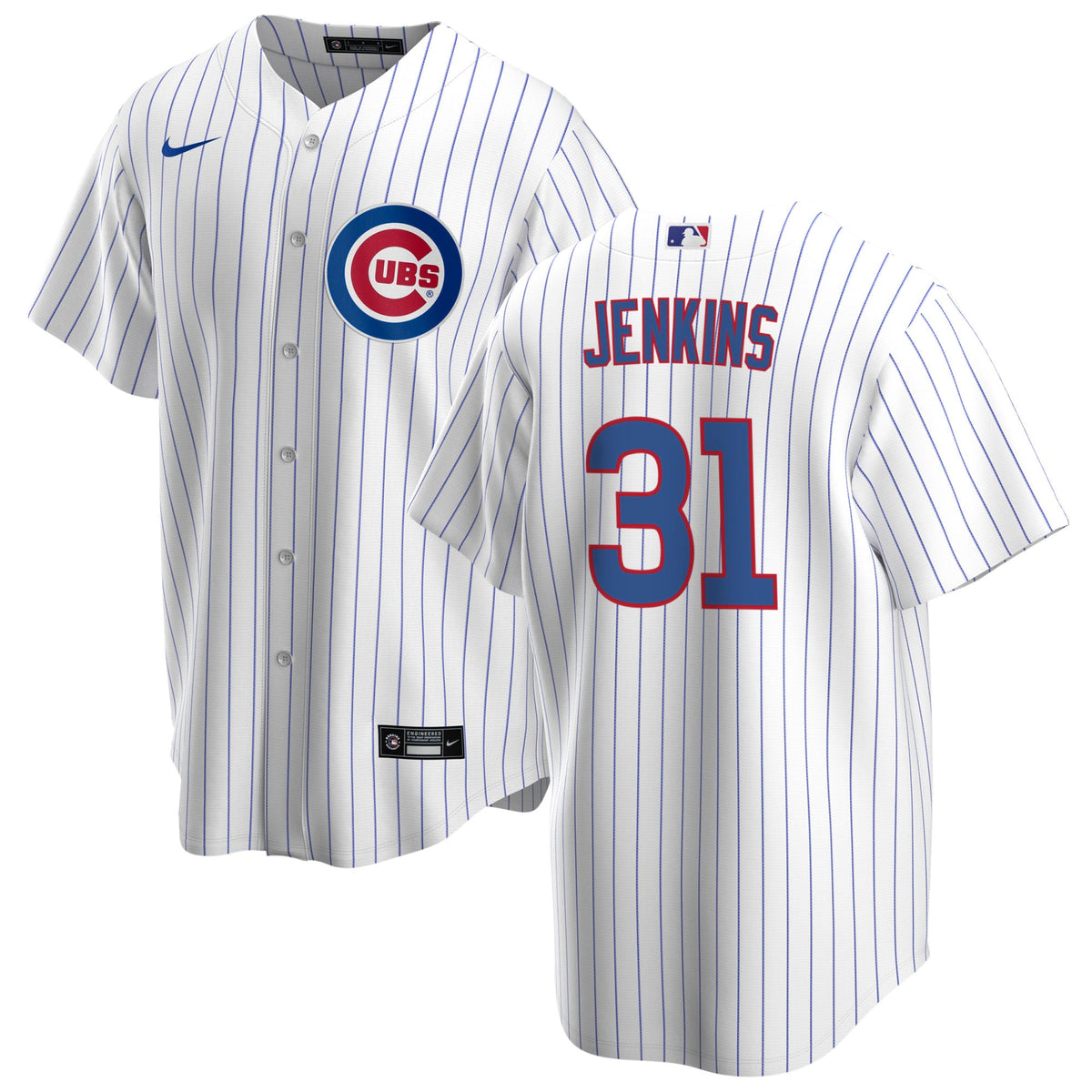 NIKE Men Chicago Cubs Ferguson Jenkins Premium Twill White Home Replica Jersey product image 1, provided for visual