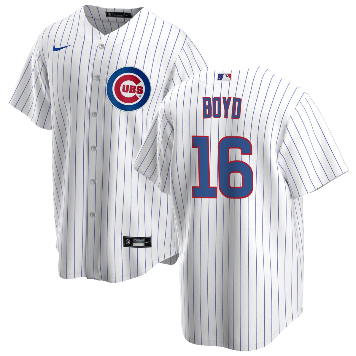 NIKE Men Matthew Boyd Chicago Cubs White Home Premium Stitch Replica Jersey product image 1, provided for visual reference