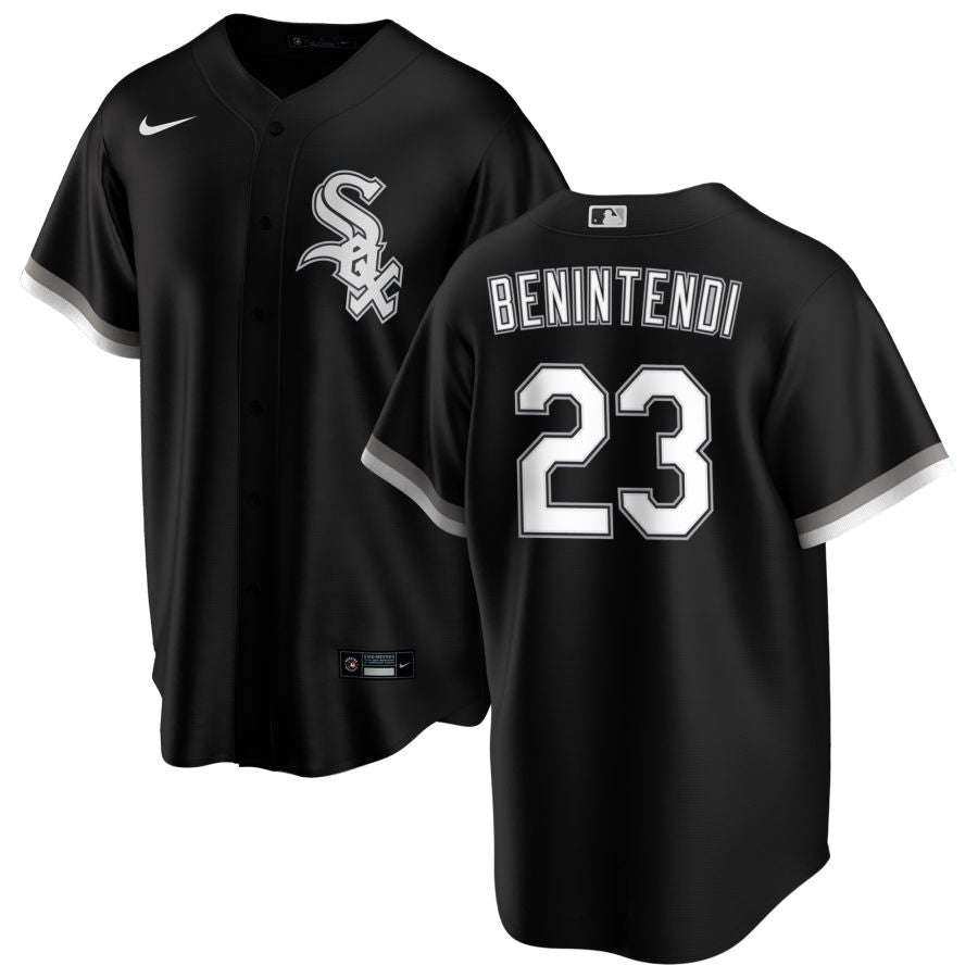 NIKE Men Andrew Benintendi Chicago White Sox Black Alternate Premium Stitch Replica Jersey product image 1, provided for