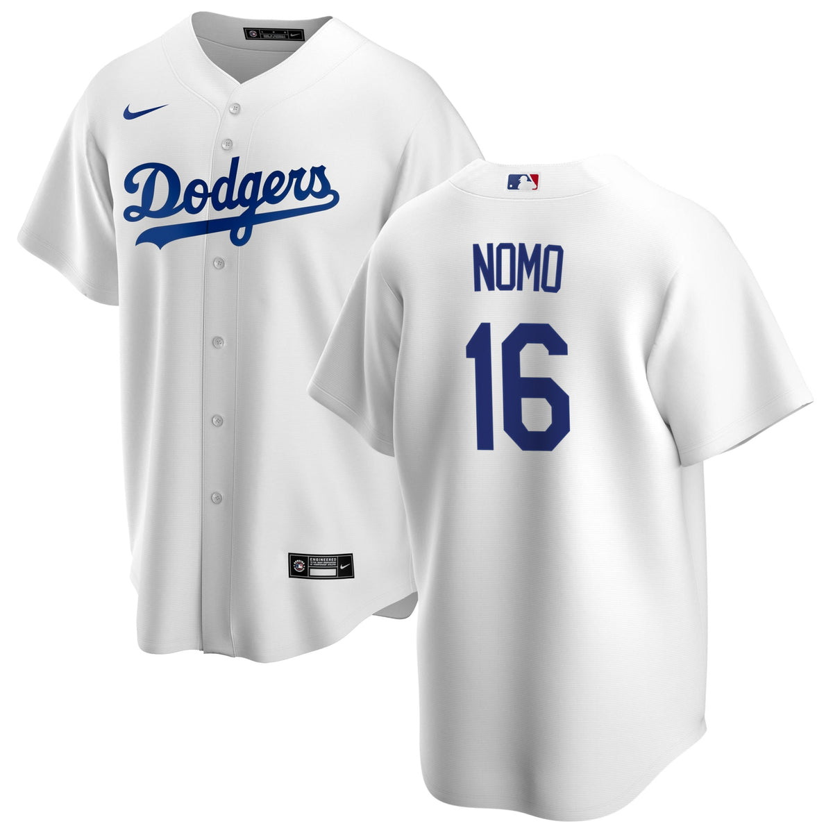 Hideo Nomo Los Angeles Dodgers Nike White Home Replica Team Jersey for Men product image 1, provided for visual reference