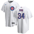 NIKE Men Chicago Cubs Kerry Wood Premium Twill White Home Replica Jersey product image 1, provided for visual reference and