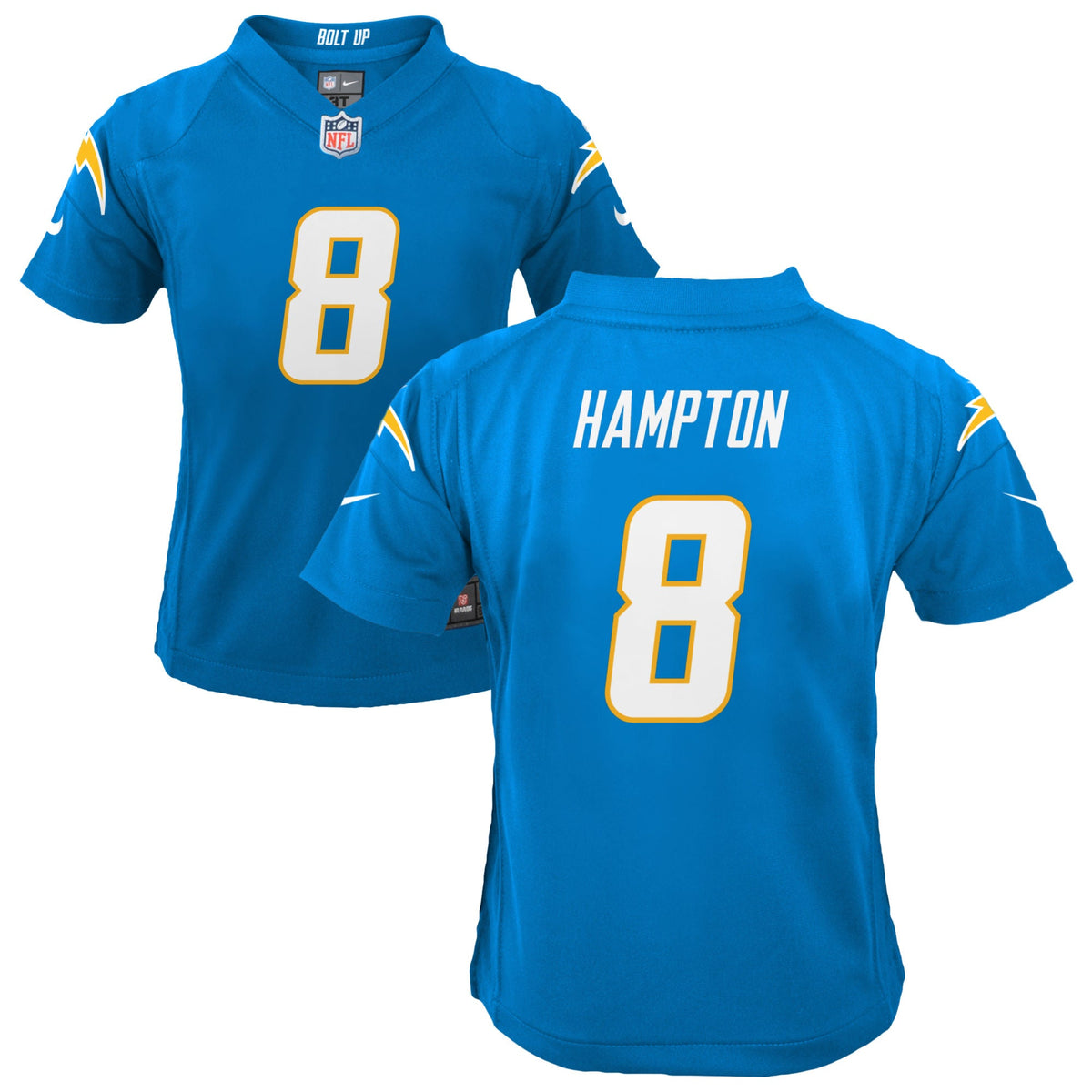 Youth Omarion Hampton Los Angeles Chargers Powder Blue Nike Game Jersey product image 1, provided for visual reference and