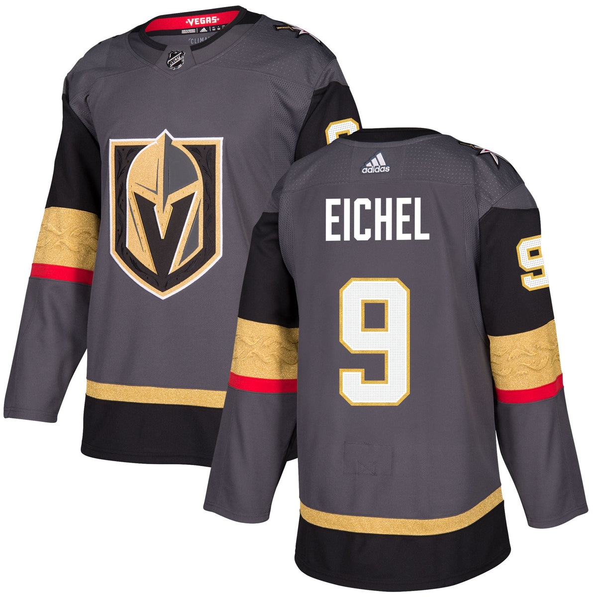 Jack Eichel Vegas Golden Knights Adidas Gray Home Authentic Premium Jersey for Men product image 1, provided for visual