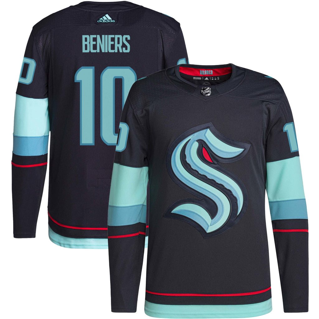 Matty Beniers Seattle Kraken adidas Navy Home Authentic Primegreen Premium Jersey for Men product image 1, provided for