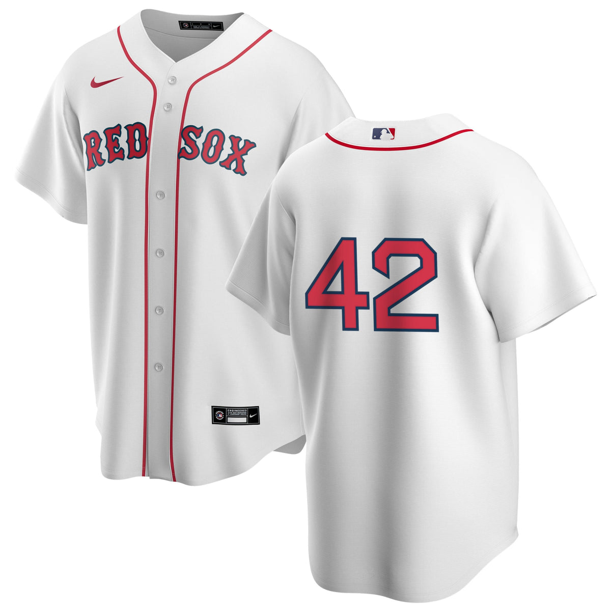 Nike Boston Red Sox Mo Vaughn #42 Home Official Replica Player Jersey for Men product image 1, provided for visual reference