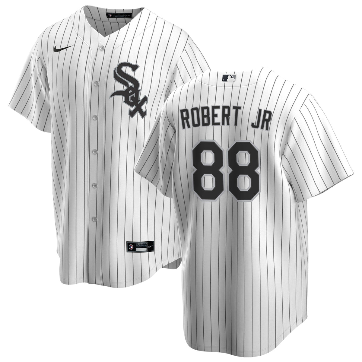 NIKE Men Luis Robert Jr. Chicago White Sox White Home Premium Twill Replica Jersey product image 1, provided for visual