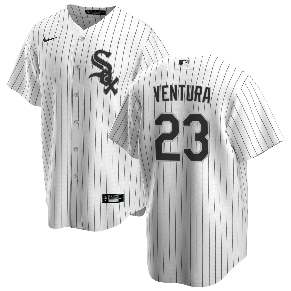 NIKE Men Robin Ventura Chicago White Sox White Home Premium Twill Replica Jersey product image 1, provided for visual