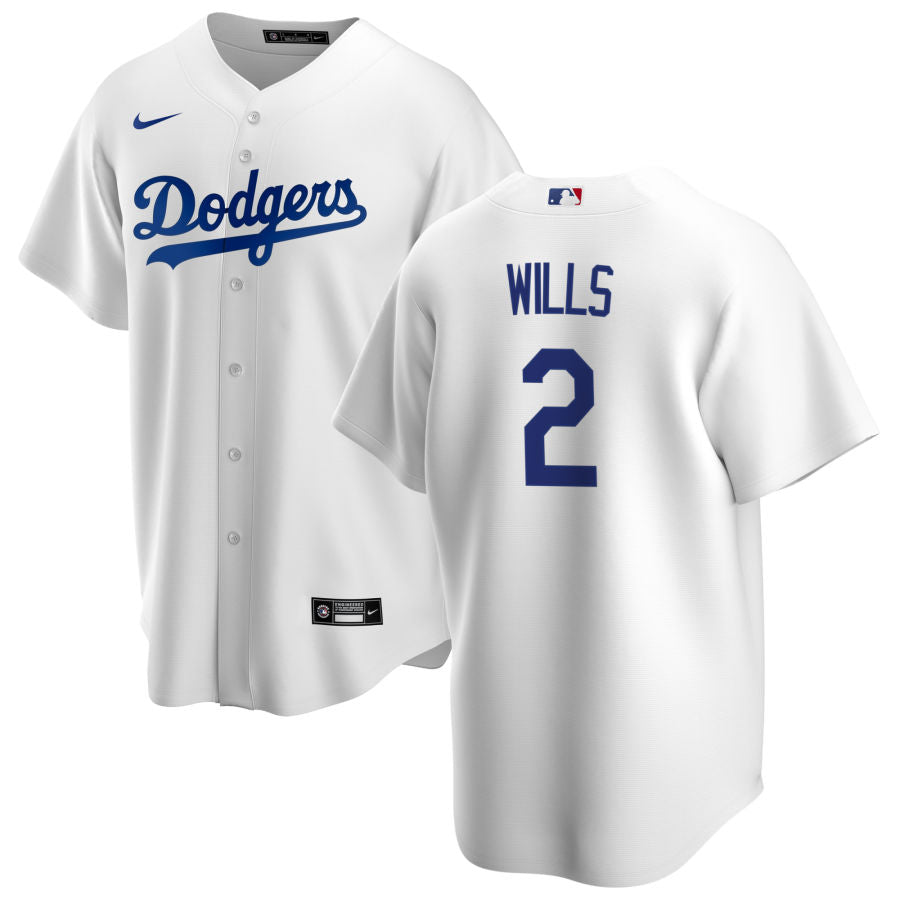 Maury Wills Los Angeles Dodgers Nike White Home Replica Team Jersey for Men product image 1, provided for visual reference