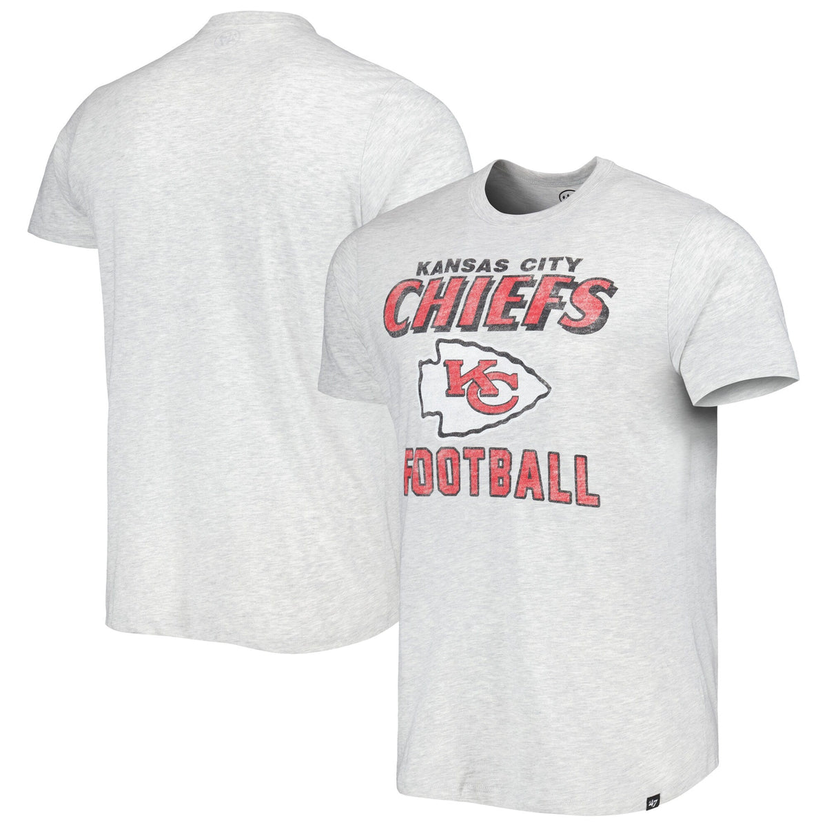 Men’s ’47 Kansas City Chiefs Gray Relay Dozer Franklin T-Shirt product image 1, provided for visual reference and product