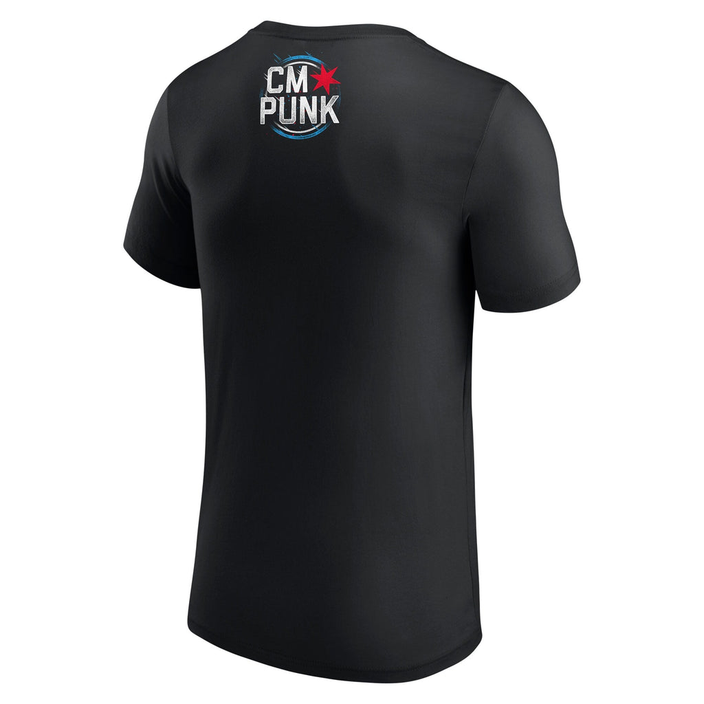 WWE CM Punk Best In The World Lightning Black T-Shirt for Men product image 3, provided for visual reference and product