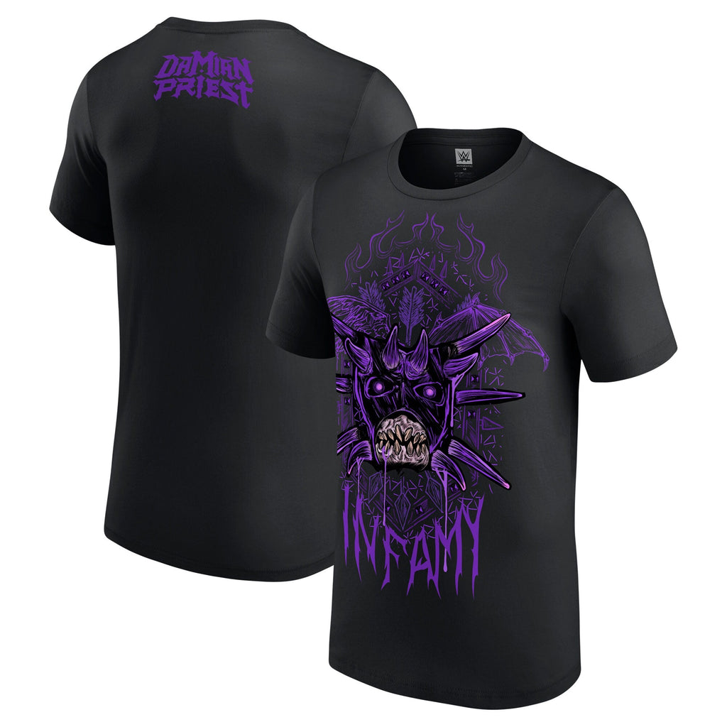 WWE Damian Priest Infamy Black T-Shirt for Men product image 1, provided for visual reference and product detail review