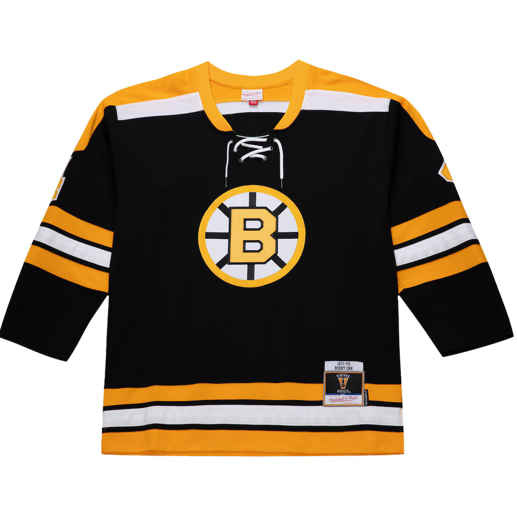 Boston Bruins Bobby Orr Black 1971-72 Power Play Jersey for Men product image 2, provided for visual reference and product