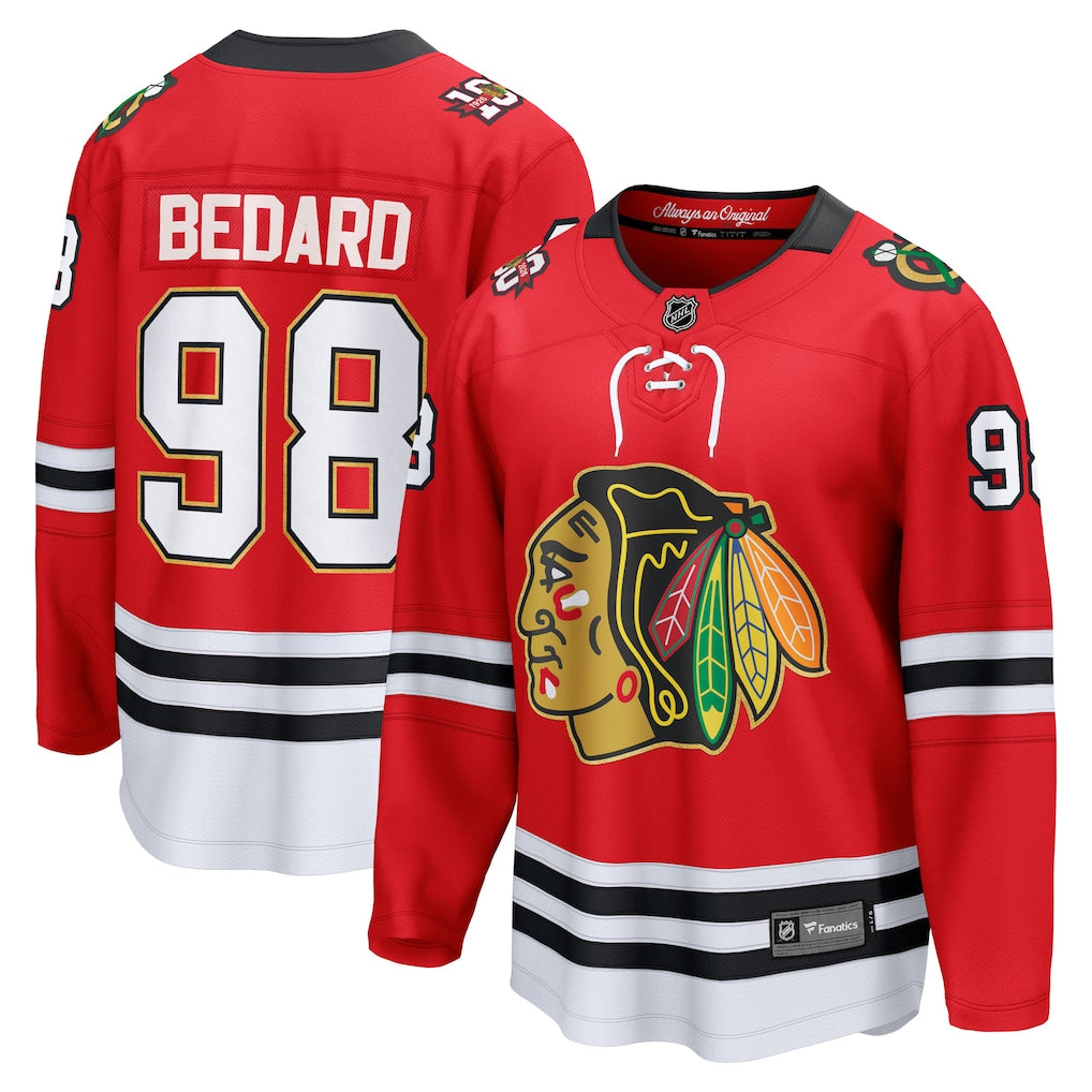 Chicago Blackhawks Connor Bedard Fanatics Red Centennial Breakaway Player Jersey for Men product image 1, provided for