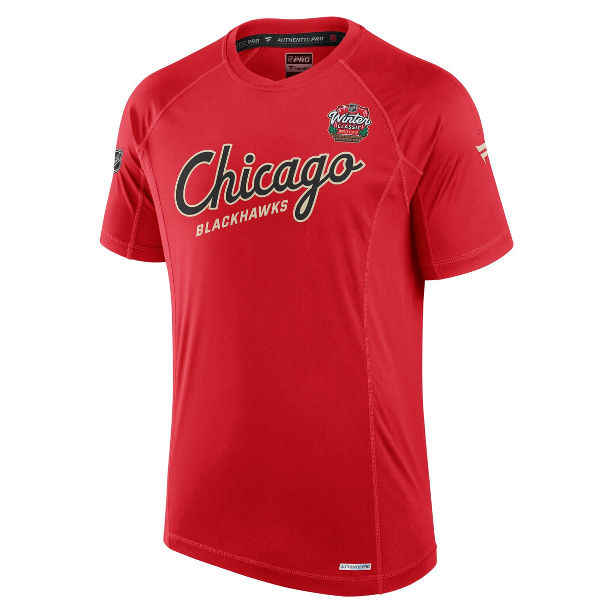 Chicago Blackhawks Fanatics Red 2025 NHL Winter Classic Authentic Pro Poly Tech T-Shirt for Men product image 2, provided