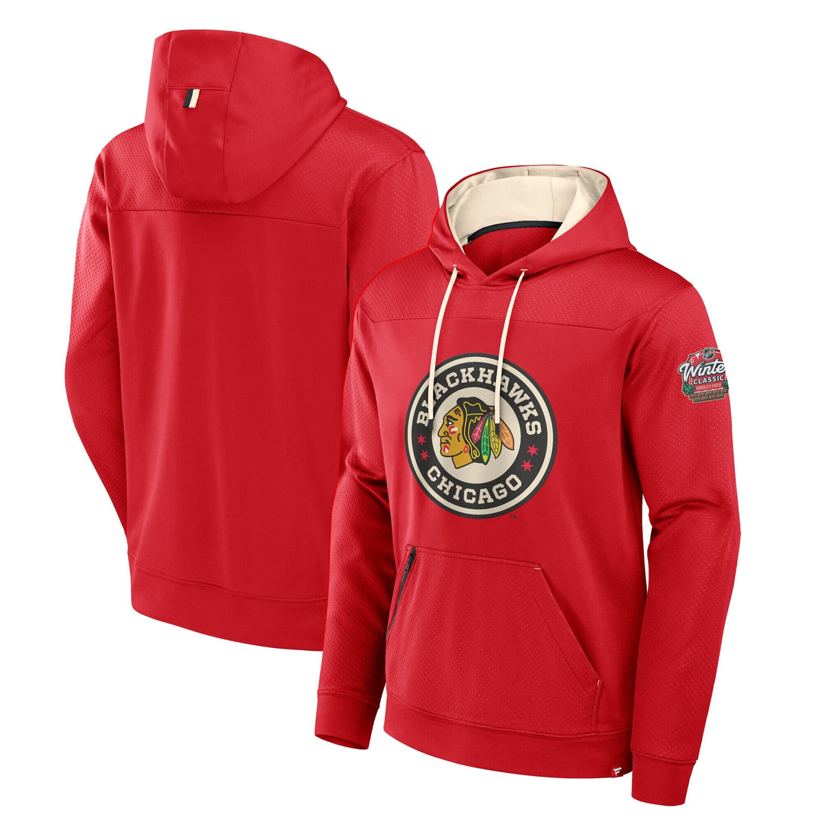 Chicago Blackhawks Fanatics Red 2025 NHL Winter Classic Defender Poly Fleece Pullover Hoodie for Men product image 1,