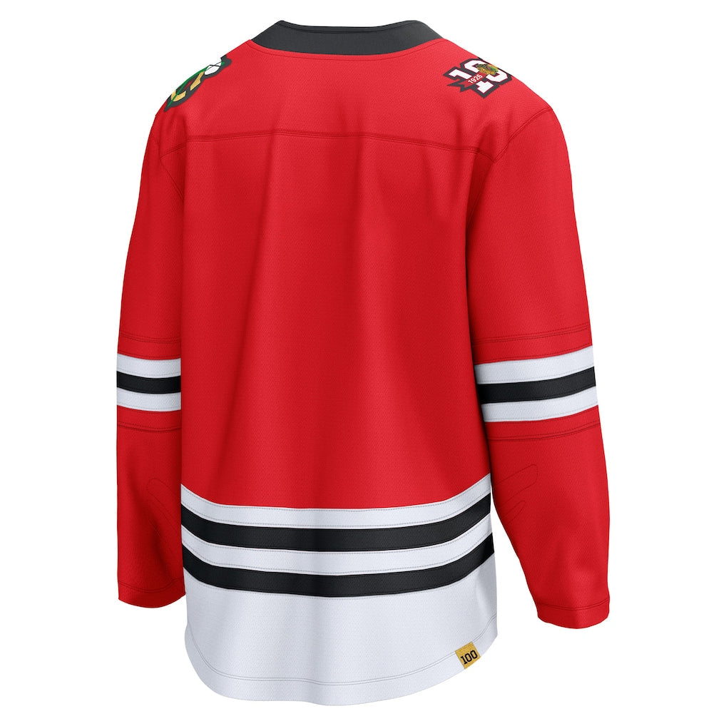 Chicago Blackhawks Fanatics Red Centennial Blank Breakaway Jersey for Men product image 3, provided for visual reference and