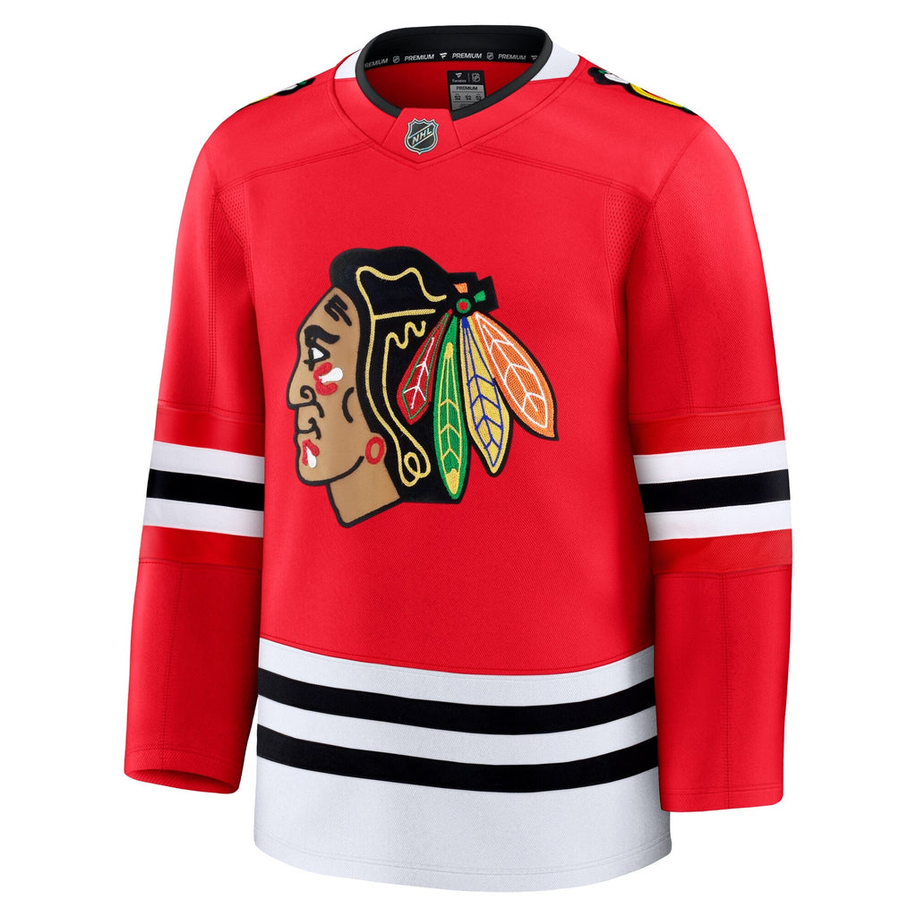 Chicago Blackhawks Fanatics Red Home Premium Blank Jersey for Men product image 2, provided for visual reference and product