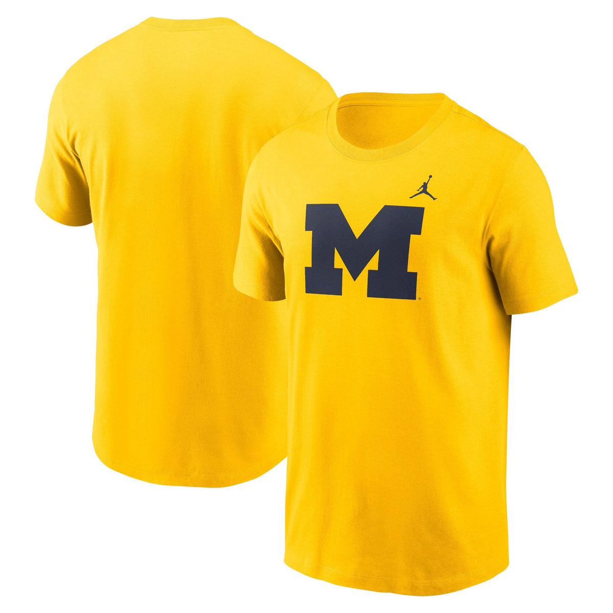 Michigan Wolverines Jordan Brand Maize Primetime Evergreen Logo T-Shirt product image 1, provided for visual reference and