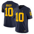 Tom Brady Michigan Wolverines Navy Jumpman Nike Game Jersey for Men product image 1, provided for visual reference and