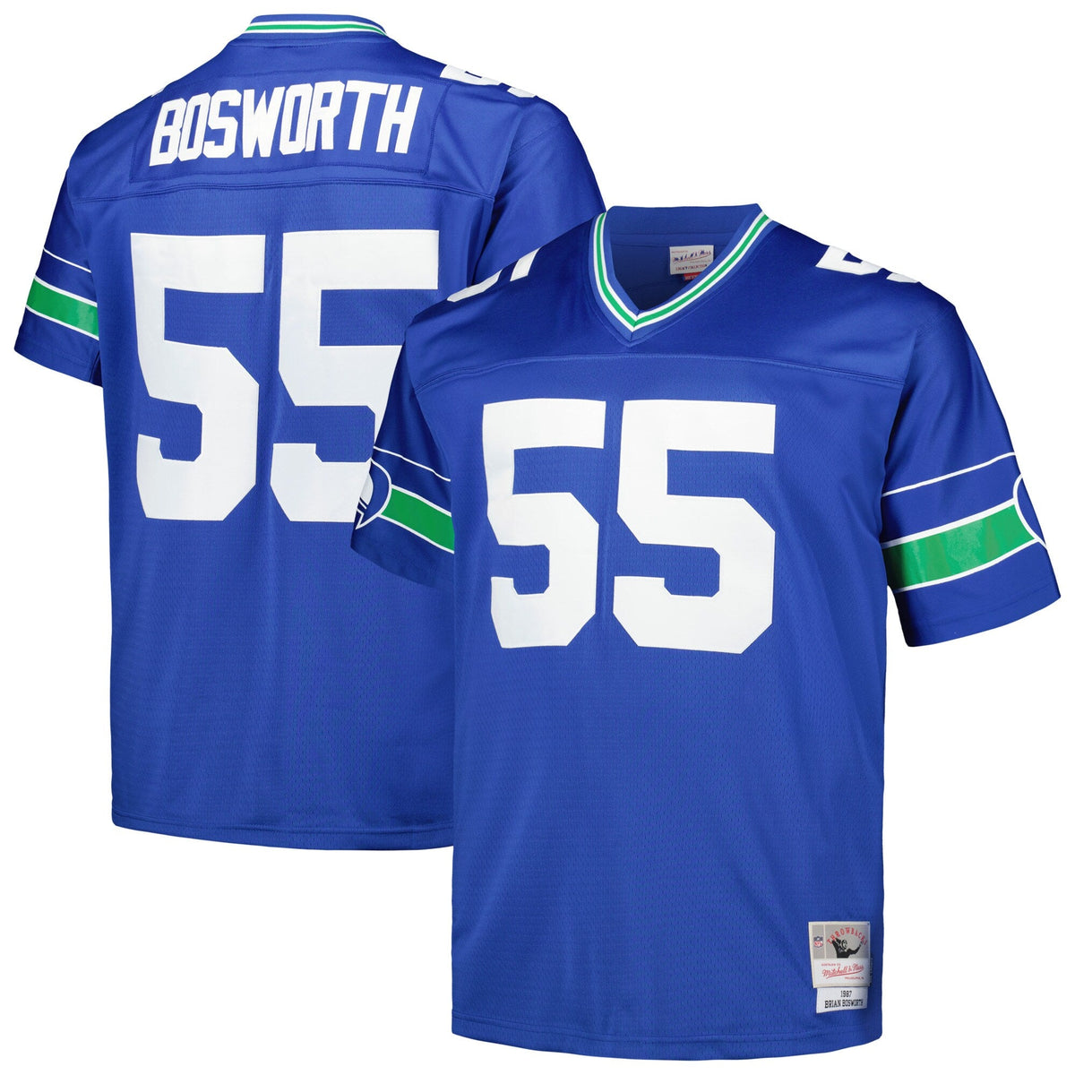 Brian Bosworth Seattle Seahawks Mitchell & Ness Royal 1987 Legacy Replica Jersey for Men product image 1, provided for