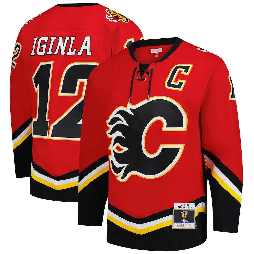 Jerome Iginla Calgary Flames Red Mitchell & Ness Power Play Jersey for Men product image 1, provided for visual reference