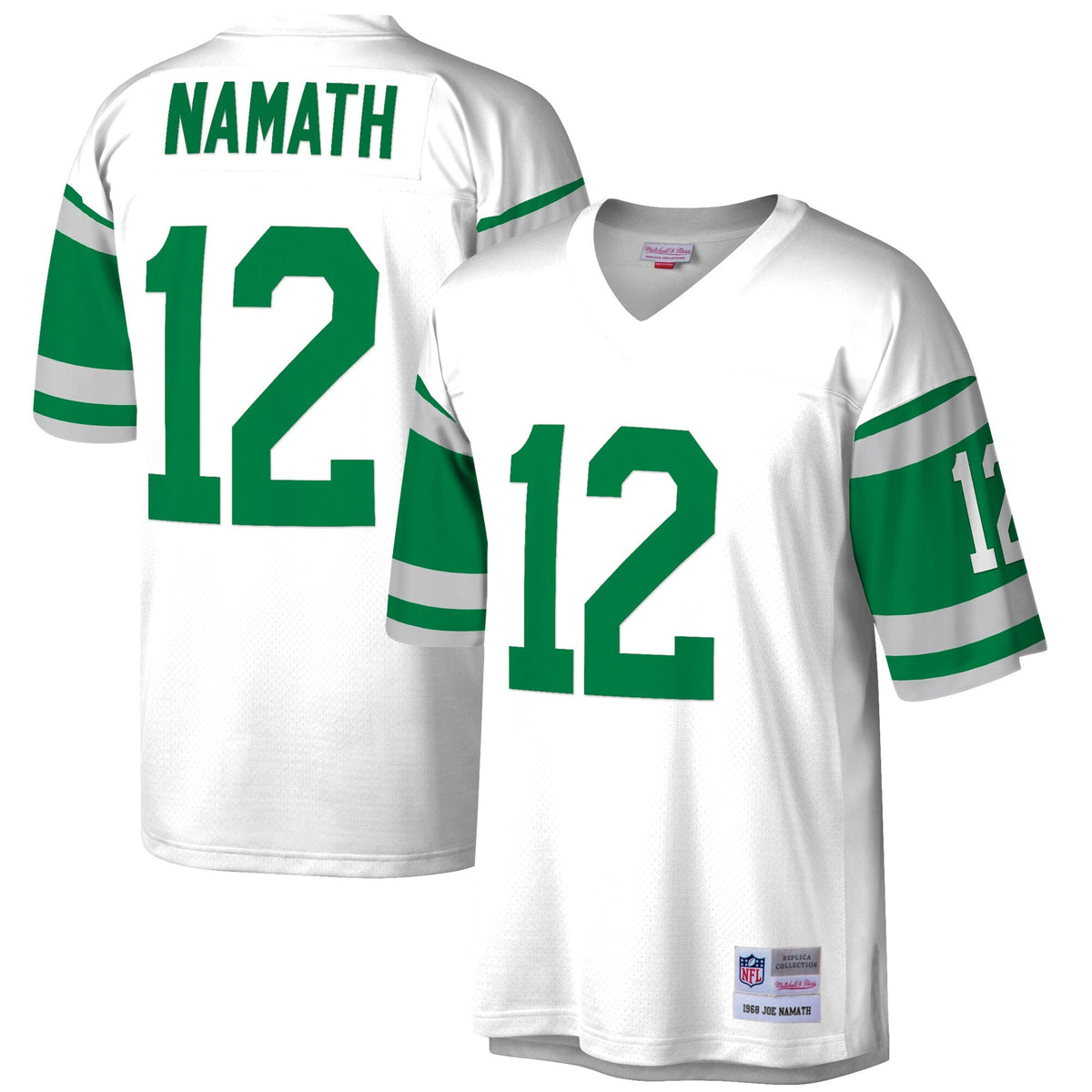 Joe Namath New York Jets Mitchell & Ness White Legacy Replica Jersey for Men product image 1, provided for visual reference