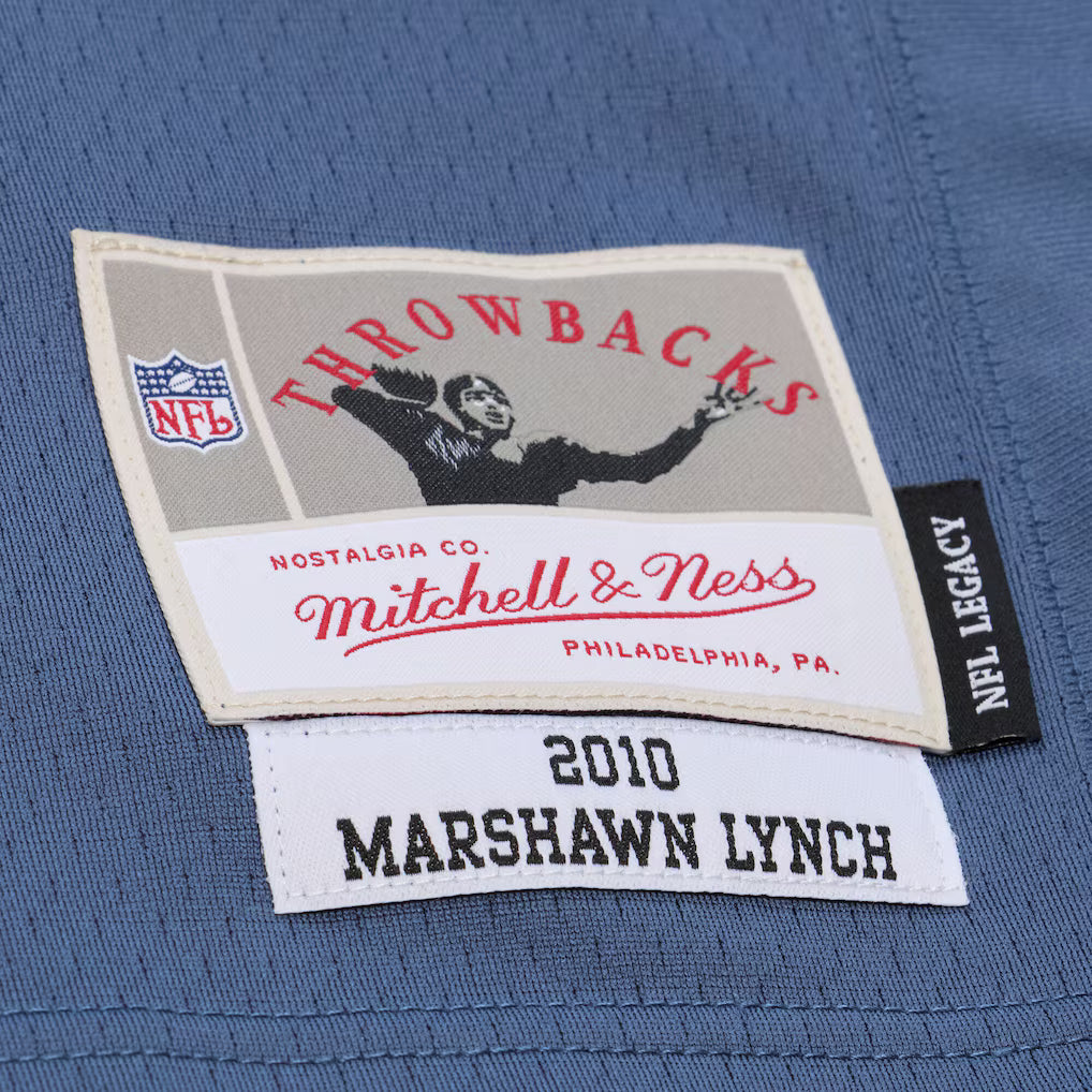 Seattle Seahawks Marshawn Lynch Mitchell & Ness Blue 2010 Legacy Replica Jersey for Men product image 5, provided for visual