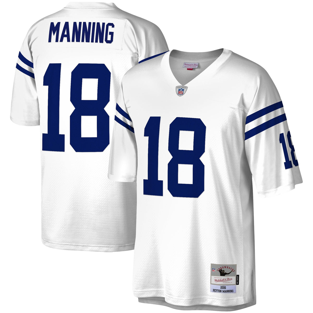 Peyton Manning Indianapolis Colts White Mitchell & Ness Legacy Replica Jersey for Men product image 1, provided for visual