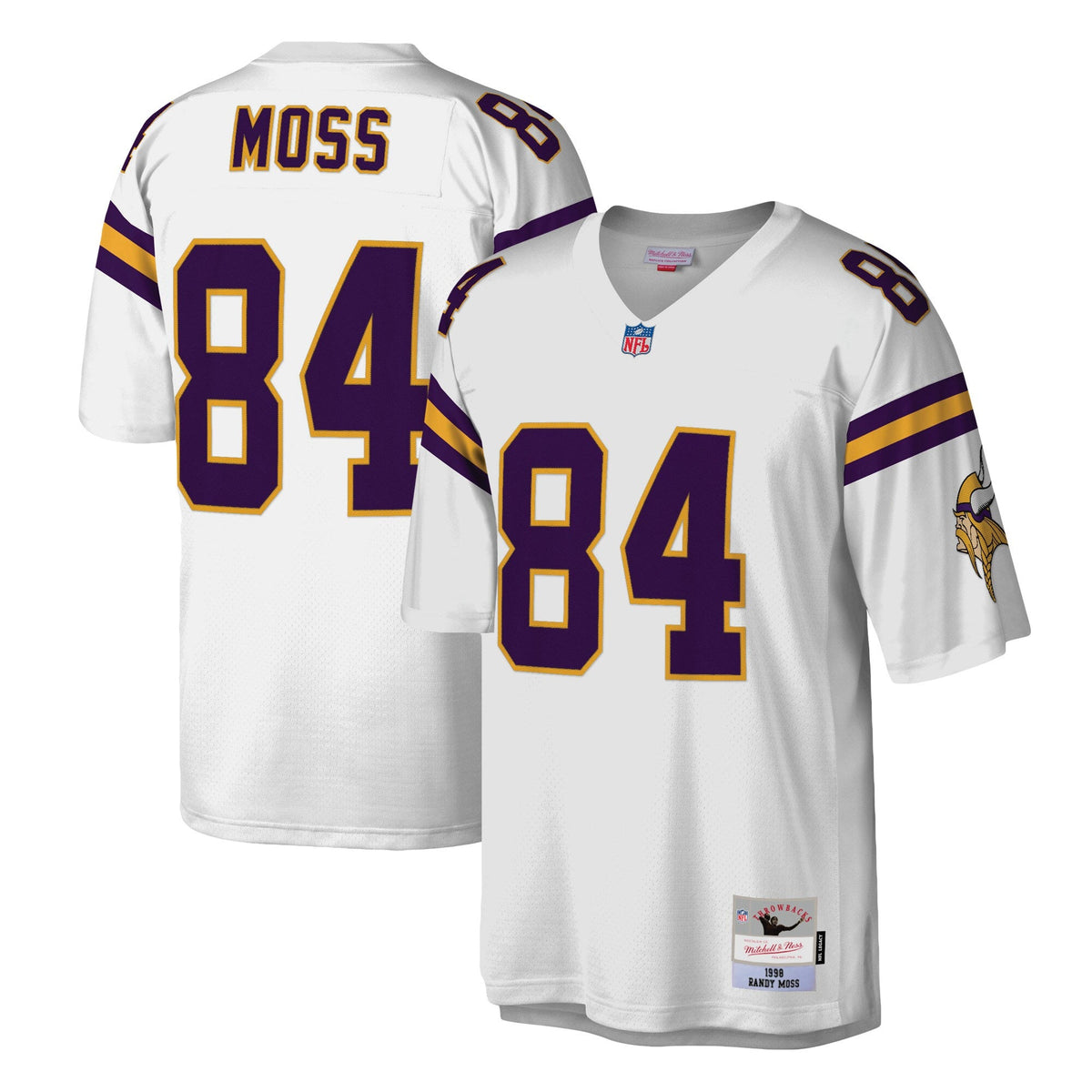 Minnesota Vikings Randy Moss Mitchell & Ness White 1998 Legacy Replica Jersey for Men product image 1, provided for visual
