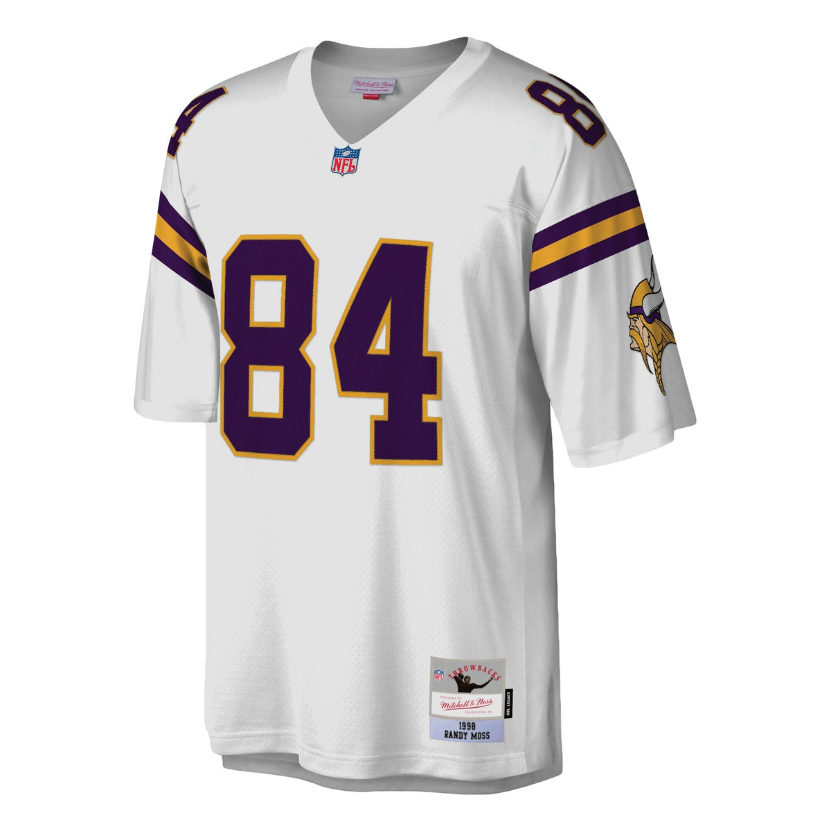 Minnesota Vikings Randy Moss Mitchell & Ness White 1998 Legacy Replica Jersey for Men product image 2, provided for visual
