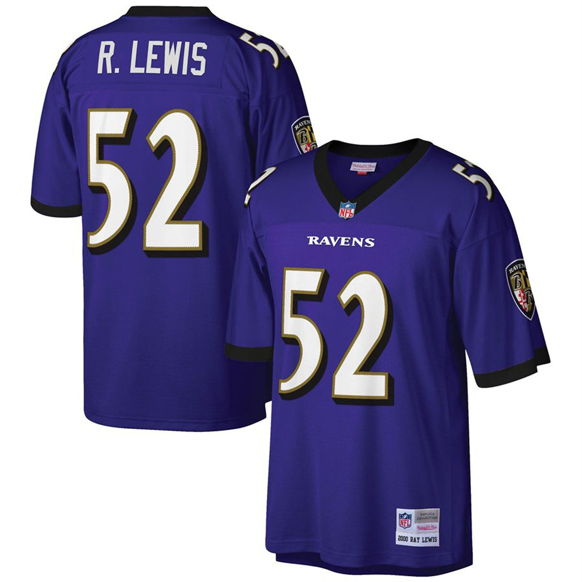 Youth Baltimore Ravens Ray Lewis Mitchell & Ness Purple Retired Player Vintage Replica Jersey product image 1, provided for