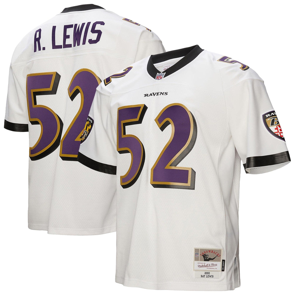 Baltimore Ravens Ray Lewis Mitchell & Ness White Legacy Replica Jersey for Men product image 1, provided for visual
