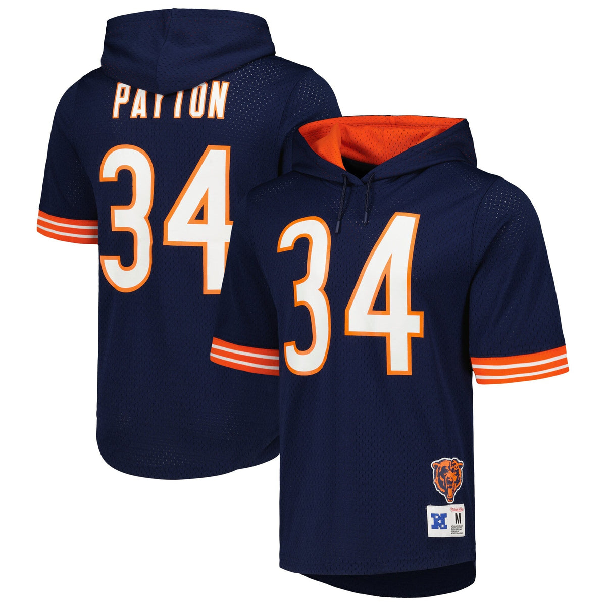 Mitchell & Ness Walter Payton Navy Chicago Bears Retired Player Name & Number Mesh Hoodie T-Shirt for Men product image 1,