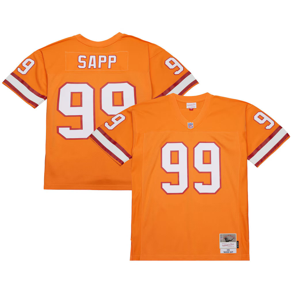 Mitchell & Ness Warren Sapp Orange Tampa Bay Buccaneers 1995 Legacy Replica Jersey for Men product image 1, provided for