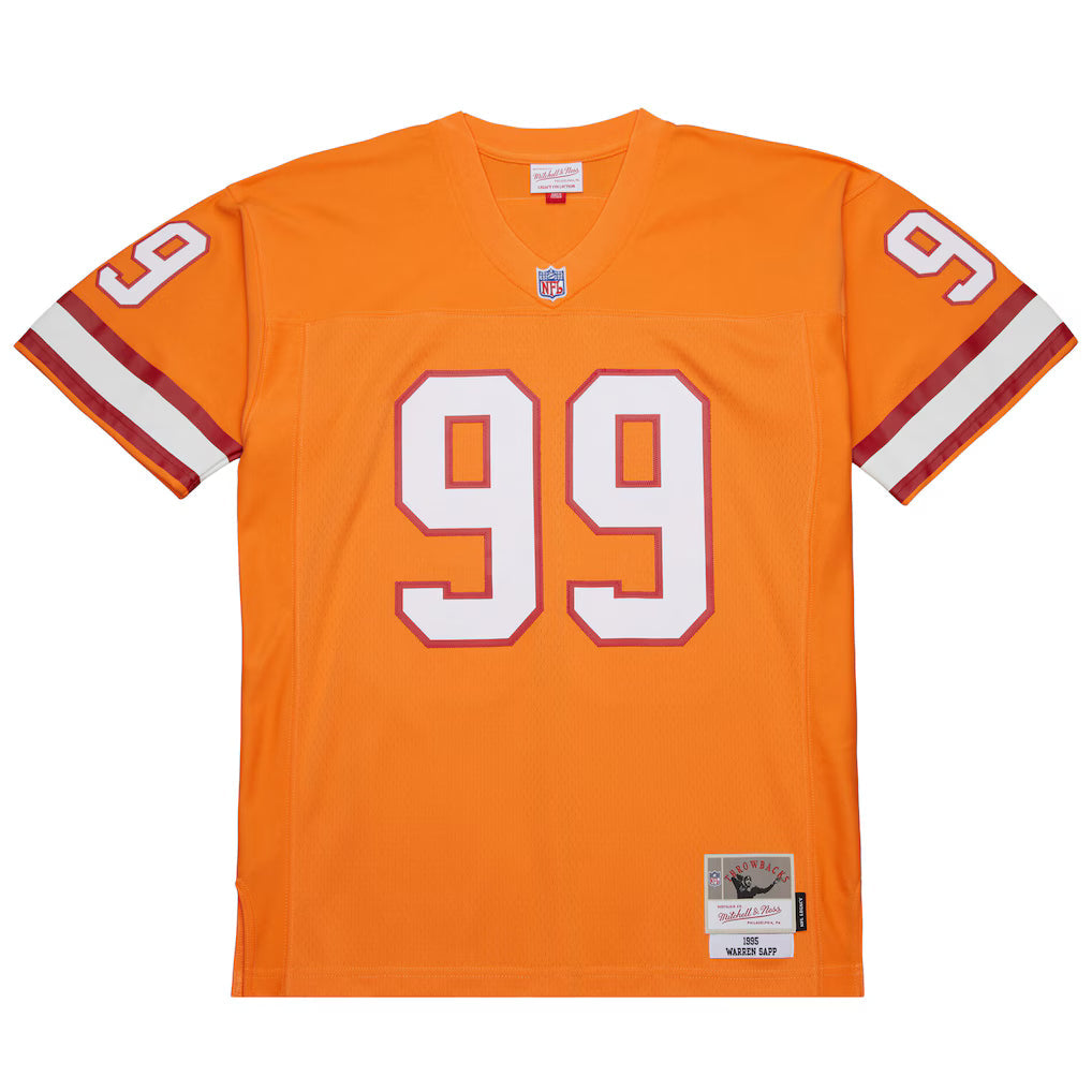 Mitchell & Ness Warren Sapp Orange Tampa Bay Buccaneers 1995 Legacy Replica Jersey for Men product image 2, provided for