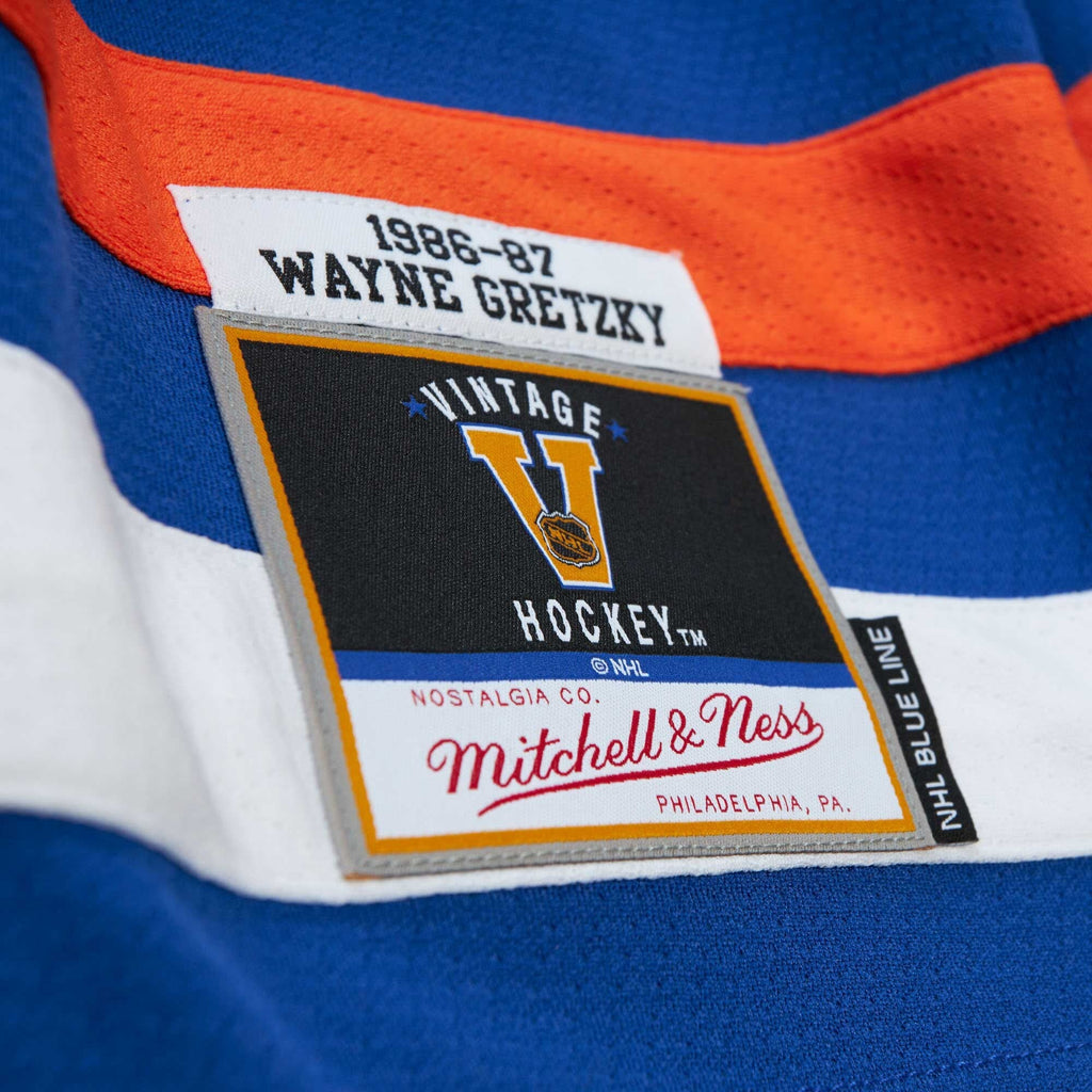 Edmonton Oilers Wayne Gretzky Mitchell & Ness Blue 1986-87 Blue Line Player Jersey for Men product image 6, provided for
